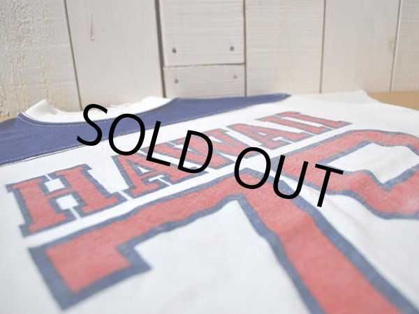 画像7: 1970s HAWAIIナンバリングフットボールTシャツ (7)