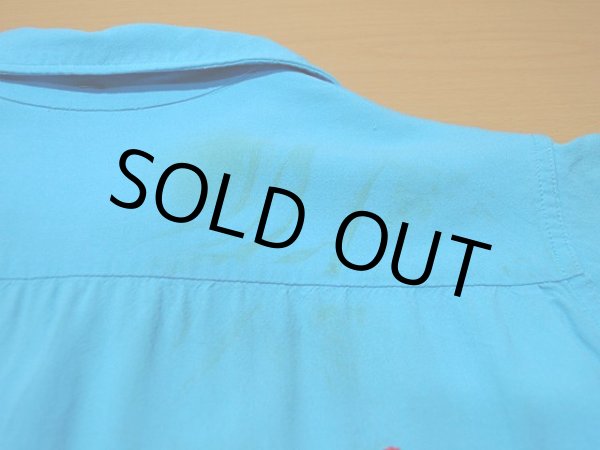 画像9: 1960s【KingLouie】チェーンステッチ刺繍レーヨンボーリングシャツ (9)