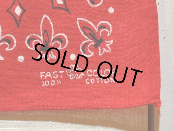 画像3: 1950s〜【ELEPHANT BRAND】FAST COLORバンダナ　百合の紋章柄 (3)