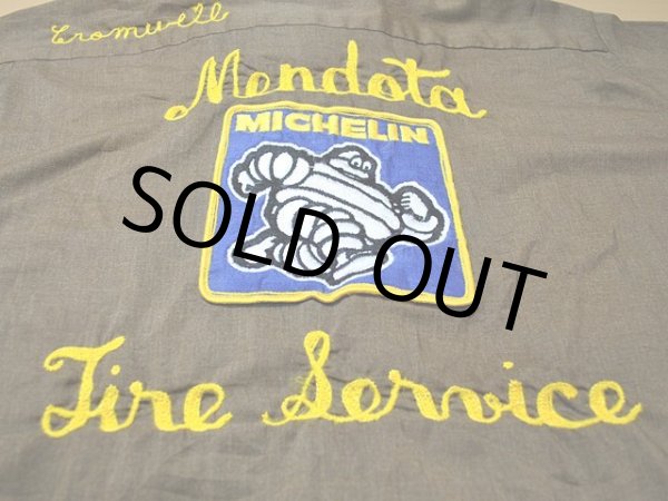 画像7: 1970s【KingLouie】チェーンステッチ刺繍ボーリングシャツ　MICHELIN (7)