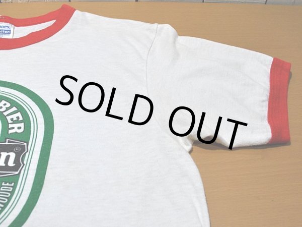 画像6: 1980s【Heineken】BeerメーカーリンガーTシャツ (6)