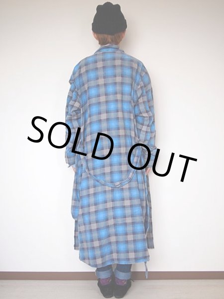 画像2: 1960s【McKenzie】プリントネルガウン　オンブレーチェック (2)