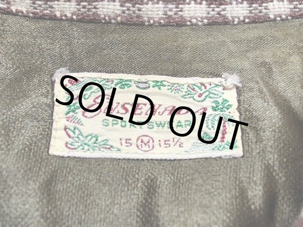 画像3: 1950s【ENSENADA】ウールシャツ　ギンガム (3)