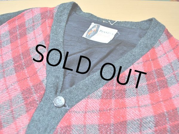 画像4: 1960s【PENNEY'S】アーガイル切替ニットカーディガン (4)