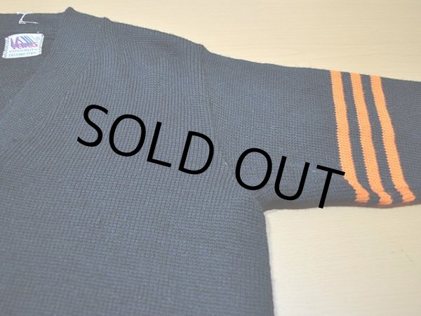 画像5: 1960s【VENUS】レタードカーディガン ブラック (5)