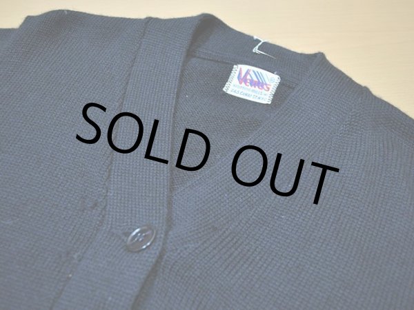 画像4: 1960s【VENUS】レタードカーディガン ブラック (4)