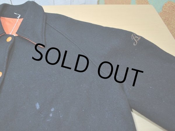 画像6: 1960s〜黒メルトンロングスタジャン (6)