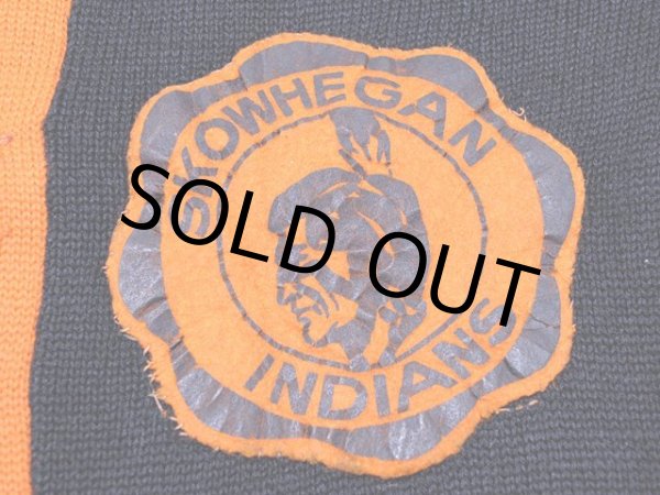 画像9: 1940s〜【INDIAN BRAND SPORTSWEAR】ツートンレタードカーディガン　黒オレンジ (9)