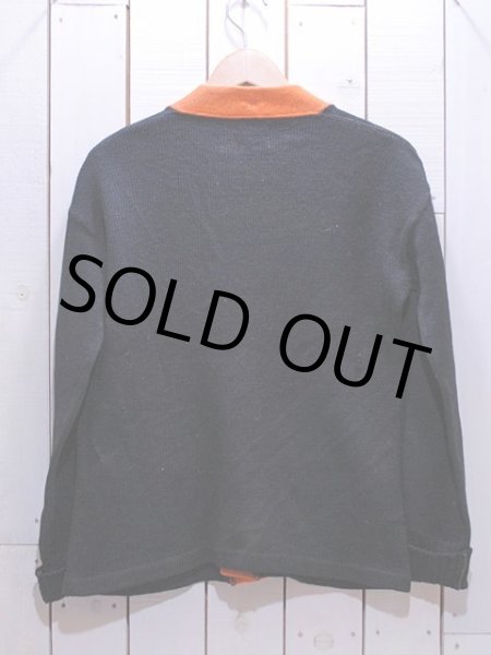 画像2: 1940s〜【INDIAN BRAND SPORTSWEAR】ツートンレタードカーディガン　黒オレンジ (2)