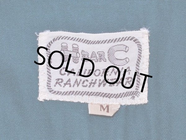 画像3: 1950s【HbarC】ツートン刺繍レーヨンギャバウエスタンシャツ (3)