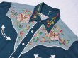 画像4: 1950s【HbarC】ツートン刺繍レーヨンギャバウエスタンシャツ (4)