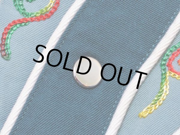 画像8: 1950s【HbarC】ツートン刺繍レーヨンギャバウエスタンシャツ (8)