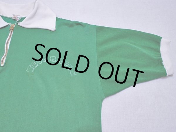 画像6: 1950s【Champion】レーヨンハーフジップシャツ ランタグ 表記L (6)