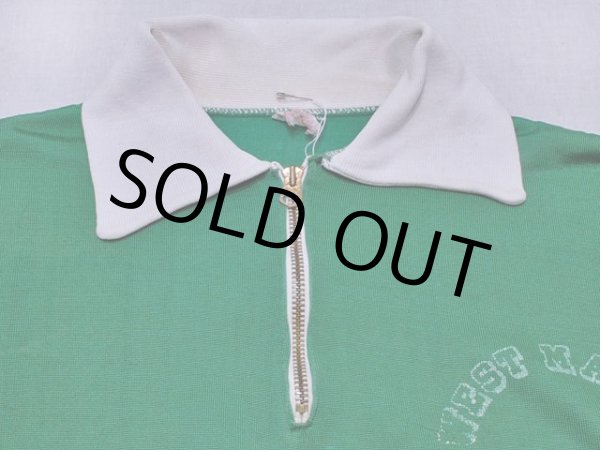 画像5: 1950s【Champion】レーヨンハーフジップシャツ ランタグ 表記L (5)