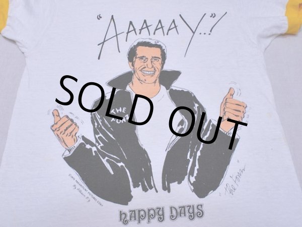 画像4: 1970s米ドラマHAPPY DAYSリンガーTシャツ　表記BoysL (4)