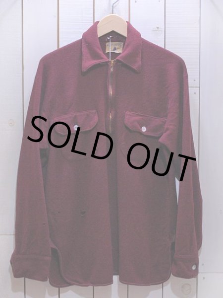 画像1: 1940s〜【THE SPINNAKER SHIRT】ハーフジップウールシャツ　実寸ML (1)