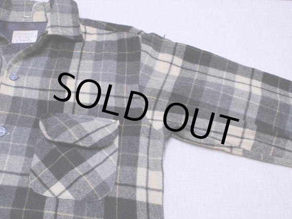 画像5: 1960s【TOWNCRAFT】ウールシャツ 黒チェック　表記S (5)