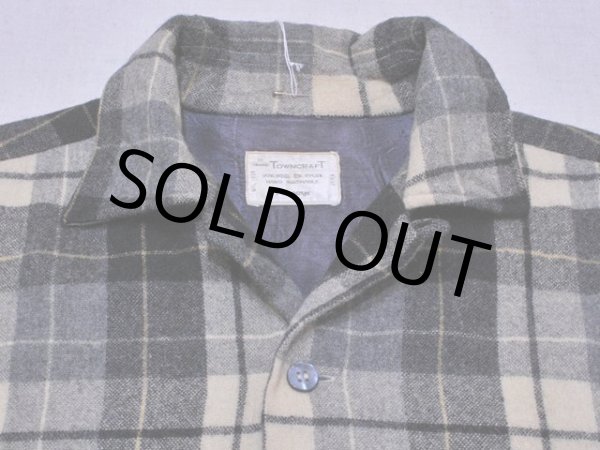 画像4: 1960s【TOWNCRAFT】ウールシャツ 黒チェック　表記S (4)