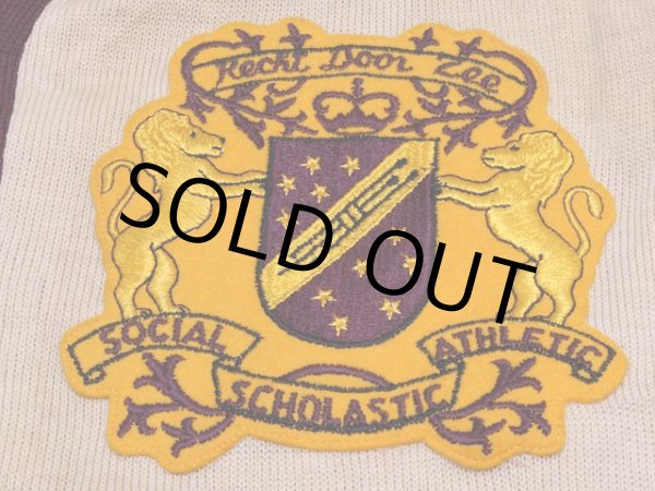 画像5: 1950sハイゲージツートンレタードカーディガン　実寸M (5)