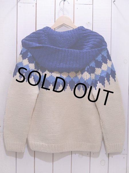 画像2: 1940s〜フード付きカウチンセーター LIGHTNINGコの字留ZIP　実寸SM (2)