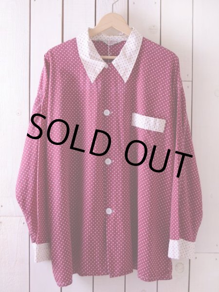 画像1: 1950s【Glover】ツートン総柄パジャマシャツ 表記D 45-48  (1)