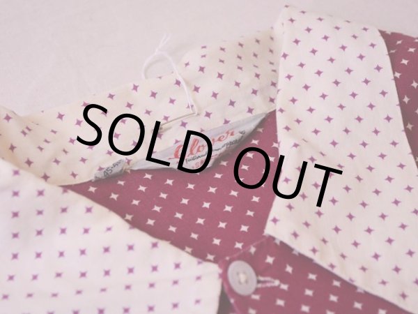 画像3: 1950s【Glover】ツートン総柄パジャマシャツ 表記D 45-48  (3)