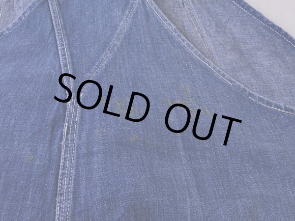 画像15: 1940s機関車ボタンデニムオーバーオール　 実寸w45  (15)