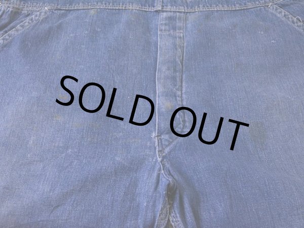 画像10: 1940s機関車ボタンデニムオーバーオール　 実寸w45  (10)