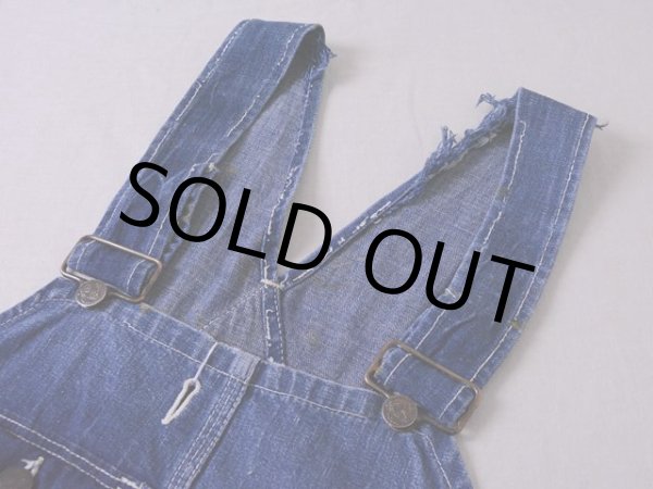 画像9: 1940s機関車ボタンデニムオーバーオール　 実寸w45  (9)