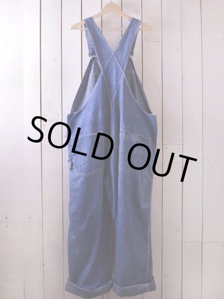 画像2: 1940s機関車ボタンデニムオーバーオール　 実寸w45  (2)