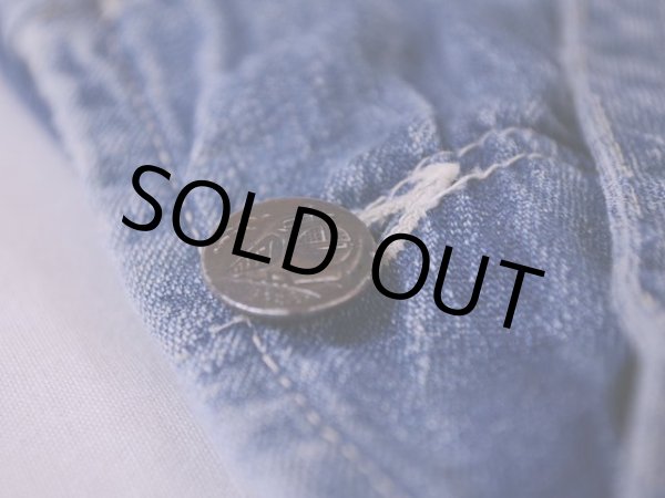 画像6: 1940s機関車ボタンデニムオーバーオール　 実寸w45  (6)