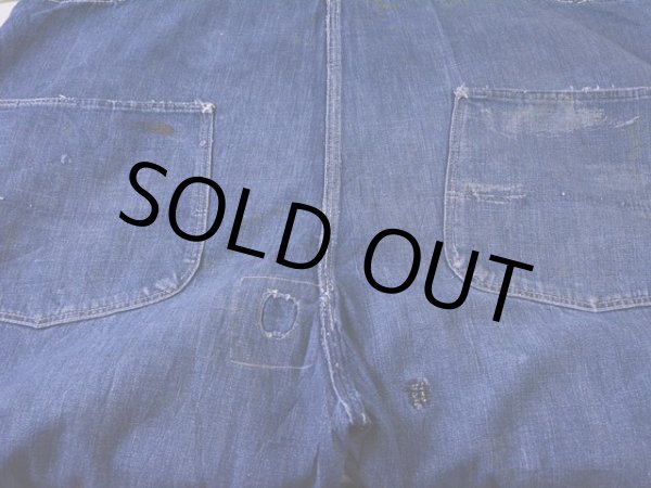 画像16: 1940s機関車ボタンデニムオーバーオール　 実寸w45  (16)