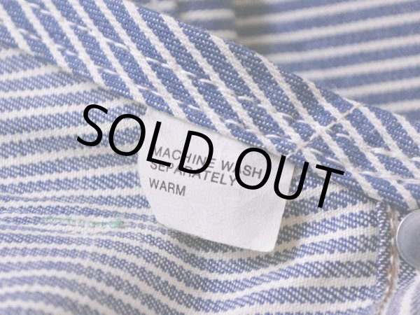 画像7: 1960s〜【DUCK HEAD】エプロン付きダブルニーヒッコリーオーバーオール　 DEAD STOCK!!　 表記W40 L34  (7)