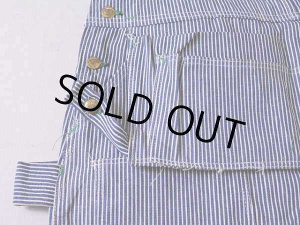 画像13: 1960s〜【DUCK HEAD】エプロン付きダブルニーヒッコリーオーバーオール　 DEAD STOCK!!　 表記W40 L34  (13)