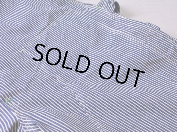 画像14: 1960s〜【DUCK HEAD】エプロン付きダブルニーヒッコリーオーバーオール　 DEAD STOCK!!　 表記W40 L34  (14)