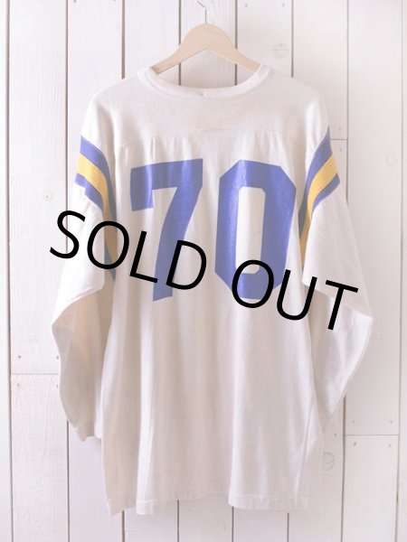 画像2: 1960s-70s【Champion】ナンバリングフットボールTシャツ  表記46  (2)