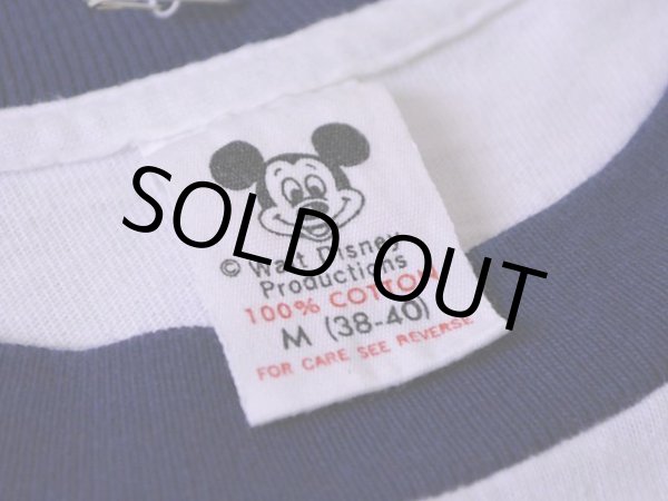 画像3: 1970s ミッキーリンガーTシャツ 染み込みプリント　 表記M  (3)