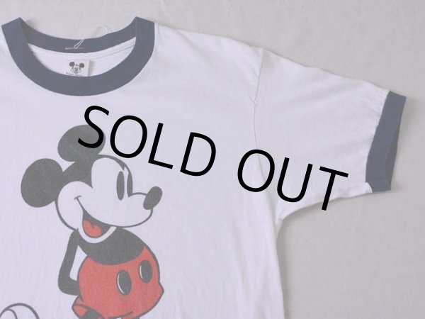 画像5: 1970s ミッキーリンガーTシャツ 染み込みプリント　 表記M  (5)