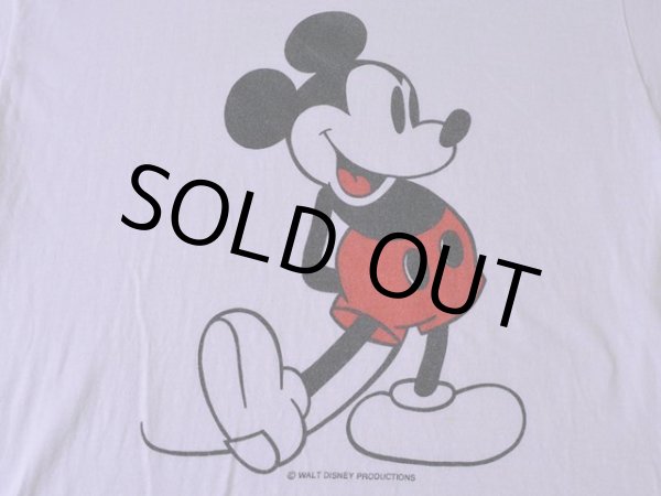 画像6: 1970s ミッキーリンガーTシャツ 染み込みプリント　 表記M  (6)