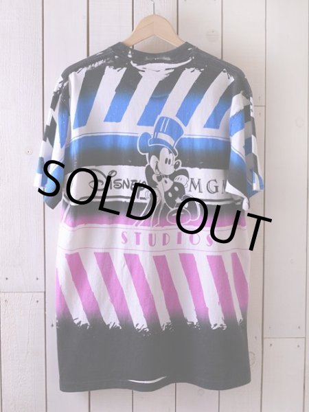 画像2: 1980s Disney MGM STUDIOS ミッキー総柄Tシャツ　 実寸L  (2)