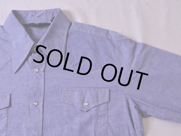 画像4: 1970s Sears シャンブレーウエスタンシャツ  表記L  (4)