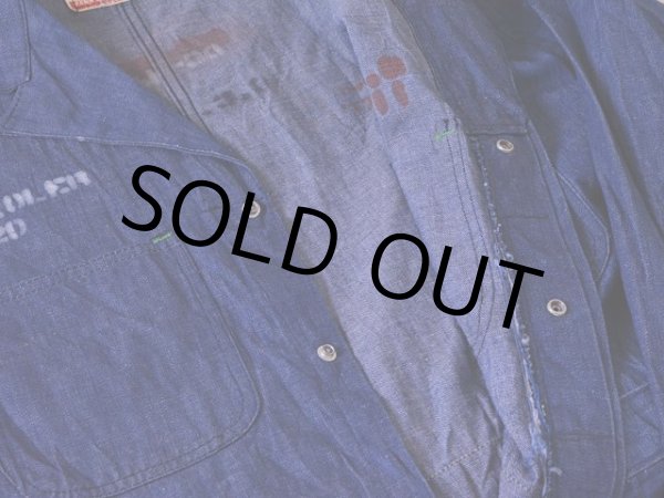 画像8: 1960s BLUE TOP デニムオールインワン　 表記42  (8)