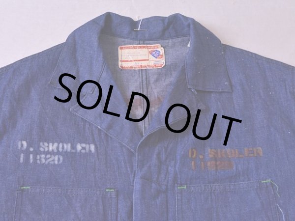 画像6: 1960s BLUE TOP デニムオールインワン　 表記42  (6)