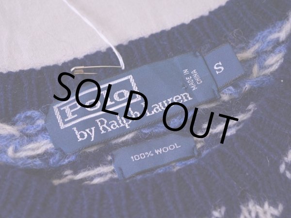 画像4: PoLo RalphLauren ノルディックウールニットセーター  表記S  (4)