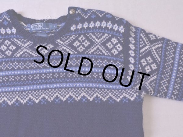 画像5: PoLo RalphLauren ノルディックウールニットセーター  表記S  (5)