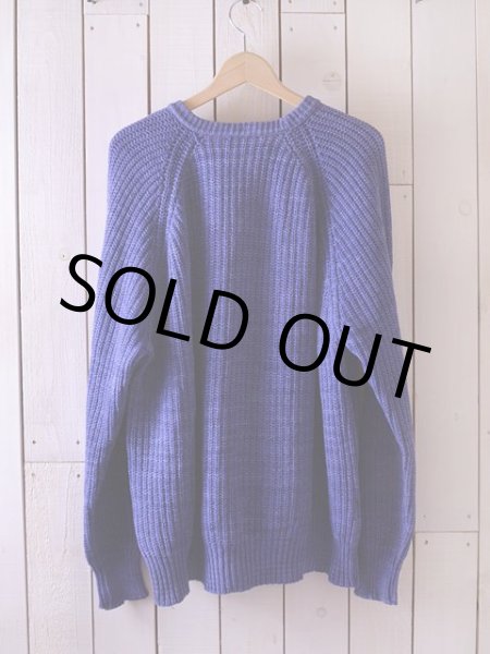 画像3: 1980s L.L.Bean インディゴ風コットンセーター  表記L  (3)