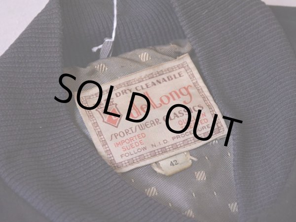 画像3: 1950s-60s DeLong ブラックスウェードジャケット　 表記42  (3)