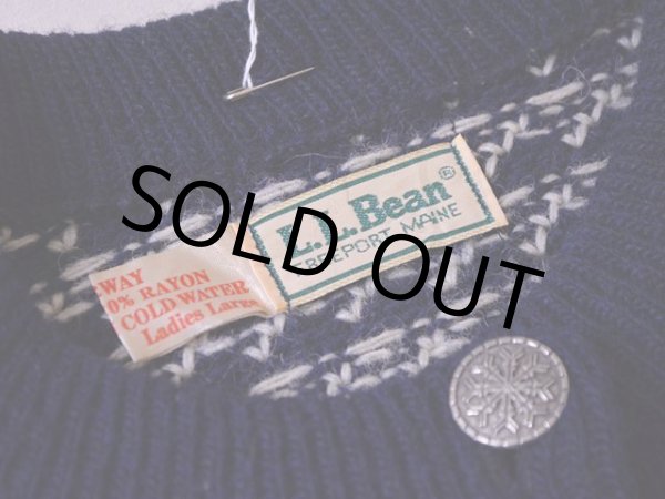 画像3: 1980s L.L.Bean バーズアイウールニットカーディガン  表記ladies L  (3)