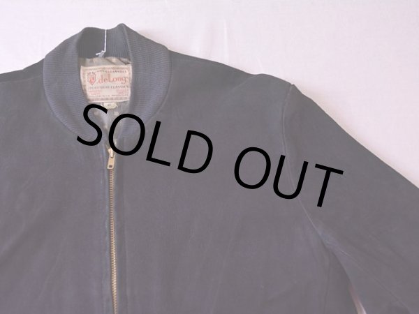 画像4: 1950s-60s DeLong ブラックスウェードジャケット　 表記42  (4)