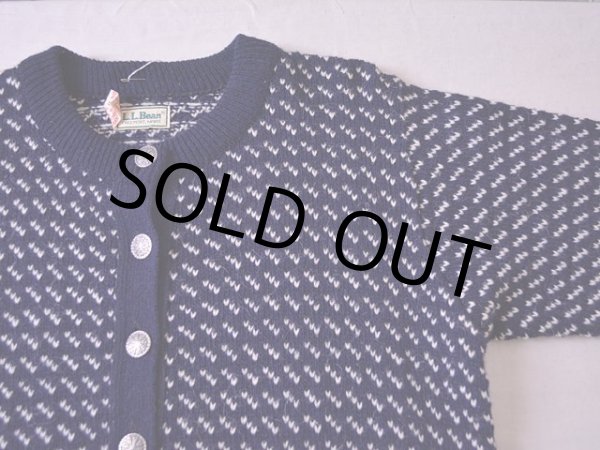 画像4: 1980s L.L.Bean バーズアイウールニットカーディガン  表記ladies L  (4)